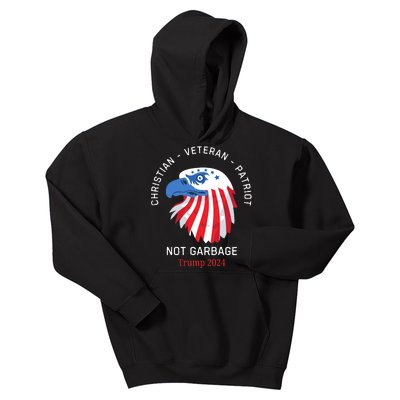 Garbage Donald Trump Maga Republican Veteran Christian Patriot Kids Hoodie