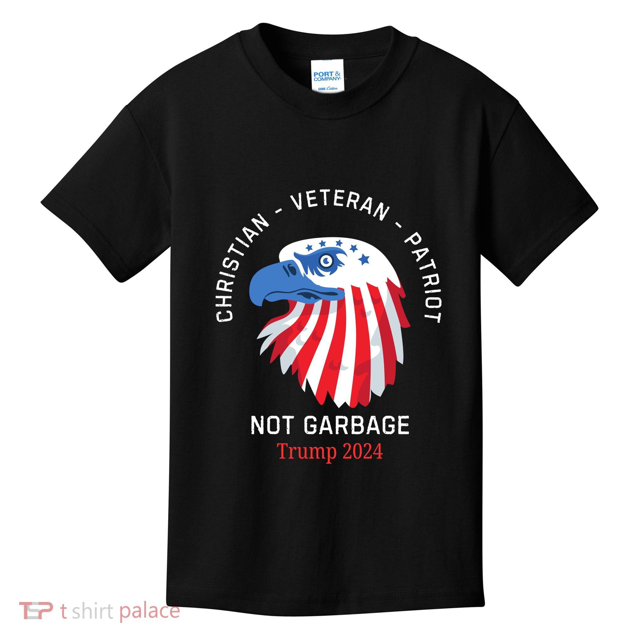 Garbage Donald Trump Maga Republican Veteran Christian Patriot Kids T-Shirt