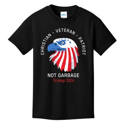 Garbage Donald Trump Maga Republican Veteran Christian Patriot Kids T-Shirt