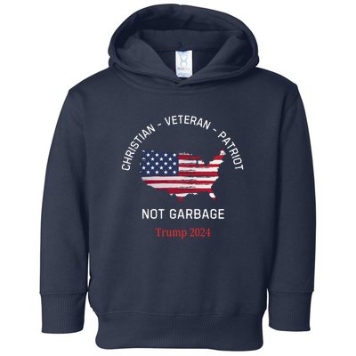 Garbage Donald Trump Maga Republican Veteran Christian Patriot Toddler Hoodie