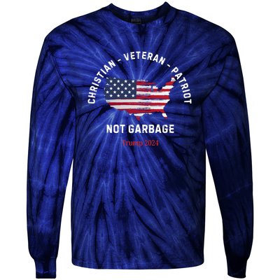 Garbage Donald Trump Maga Republican Veteran Christian Patriot Tie-Dye Long Sleeve Shirt