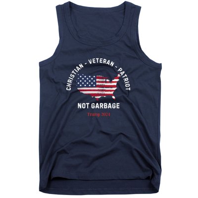 Garbage Donald Trump Maga Republican Veteran Christian Patriot Tank Top