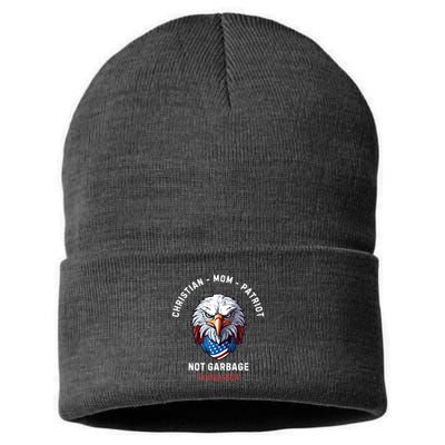 Garbage Donald Trump Maga Republican Mom Christian Patriot Sustainable Knit Beanie