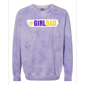 Girl Dad Tribute Memorial # Girl Dad Distressed Colorblast Crewneck Sweatshirt