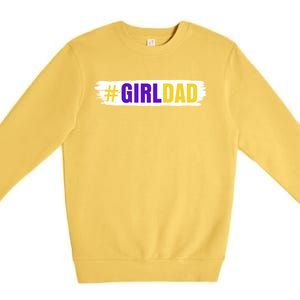 Girl Dad Tribute Memorial # Girl Dad Distressed Premium Crewneck Sweatshirt