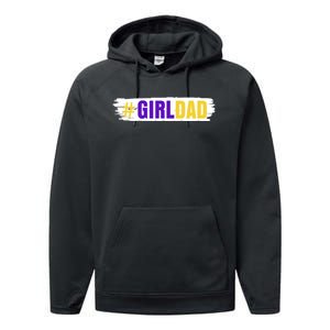 Girl Dad Tribute Memorial # Girl Dad Distressed Performance Fleece Hoodie