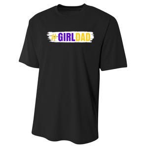 Girl Dad Tribute Memorial # Girl Dad Distressed Performance Sprint T-Shirt