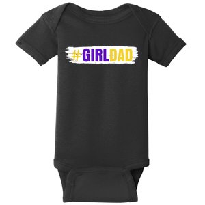 Girl Dad Tribute Memorial # Girl Dad Distressed Baby Bodysuit