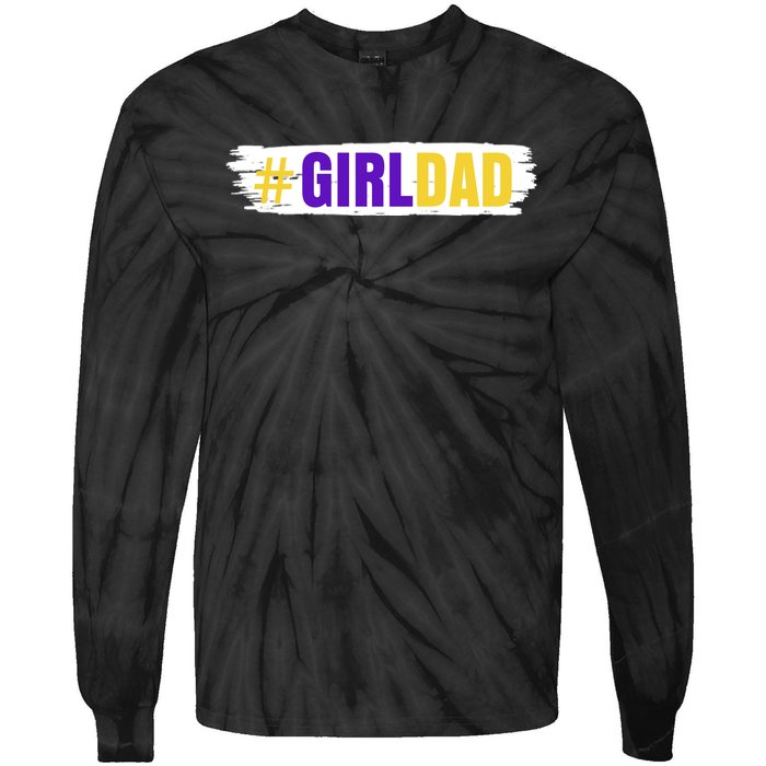 Girl Dad Tribute Memorial # Girl Dad Distressed Tie-Dye Long Sleeve Shirt