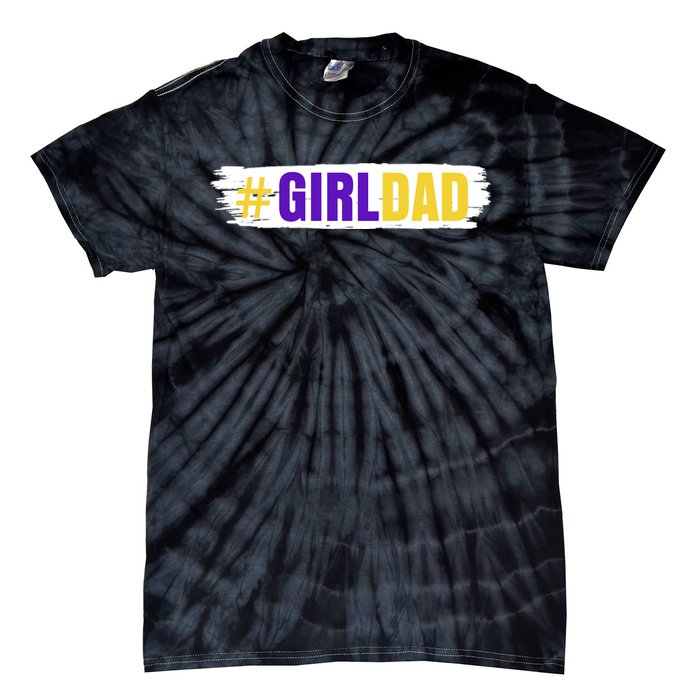 Girl Dad Tribute Memorial # Girl Dad Distressed Tie-Dye T-Shirt