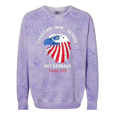 Garbage Donald Trump Maga Republican Mom Christian Patriot Colorblast Crewneck Sweatshirt