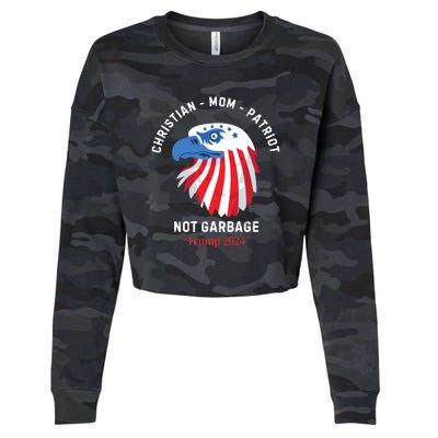 Garbage Donald Trump Maga Republican Mom Christian Patriot Cropped Pullover Crew