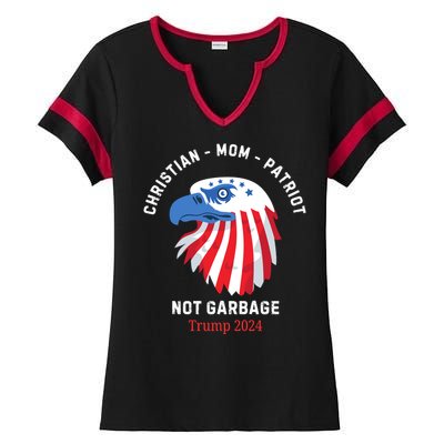 Garbage Donald Trump Maga Republican Mom Christian Patriot Ladies Halftime Notch Neck Tee