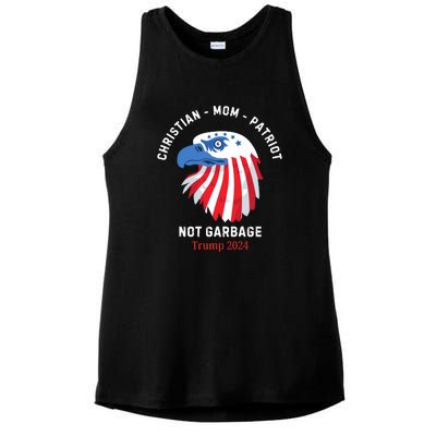 Garbage Donald Trump Maga Republican Mom Christian Patriot Ladies PosiCharge Tri-Blend Wicking Tank