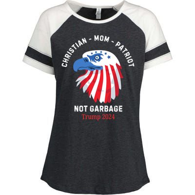 Garbage Donald Trump Maga Republican Mom Christian Patriot Enza Ladies Jersey Colorblock Tee