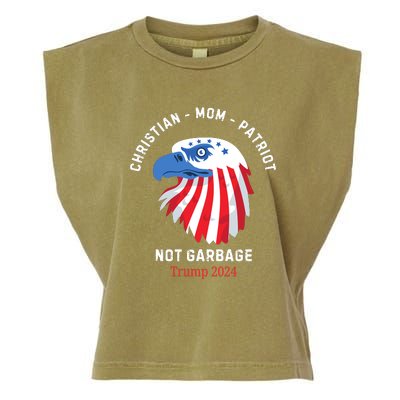 Garbage Donald Trump Maga Republican Mom Christian Patriot Garment-Dyed Women's Muscle Tee