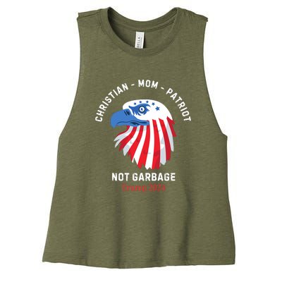 Garbage Donald Trump Maga Republican Mom Christian Patriot Women's Racerback Cropped Tank