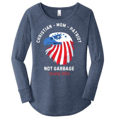 Garbage Donald Trump Maga Republican Mom Christian Patriot Women's Perfect Tri Tunic Long Sleeve Shirt