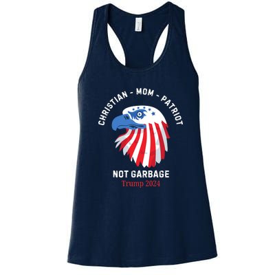 Garbage Donald Trump Maga Republican Mom Christian Patriot Women's Racerback Tank