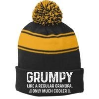 Grumpy Definition Tee Like A Regular Grandpa Only Cooler Stripe Pom Pom Beanie