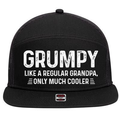 Grumpy Definition Tee Like A Regular Grandpa Only Cooler 7 Panel Mesh Trucker Snapback Hat