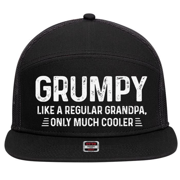 Grumpy Definition Tee Like A Regular Grandpa Only Cooler 7 Panel Mesh Trucker Snapback Hat