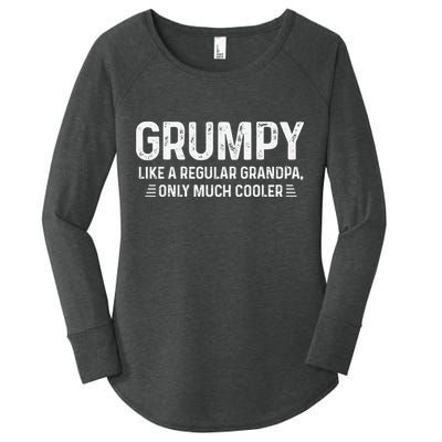 Grumpy Definition Tee Like A Regular Grandpa Only Cooler Women's Perfect Tri Tunic Long Sleeve Shirt