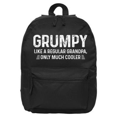 Grumpy Definition Tee Like A Regular Grandpa Only Cooler 16 in Basic Backpack