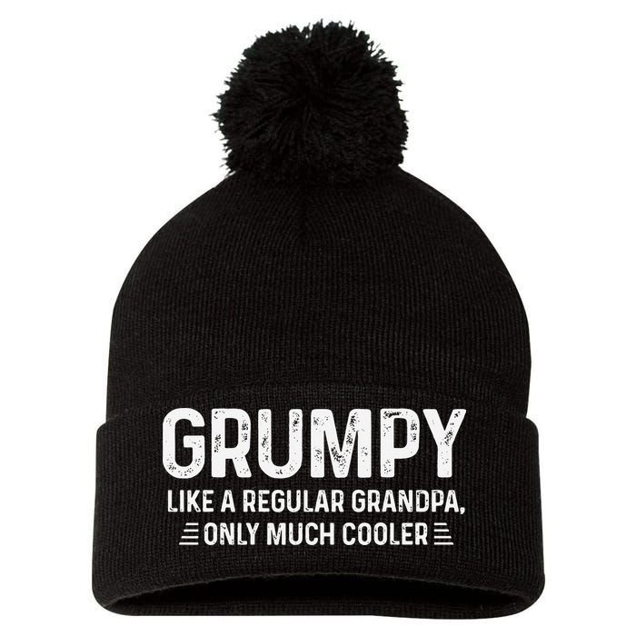 Grumpy Definition Tee Like A Regular Grandpa Only Cooler Pom Pom 12in Knit Beanie