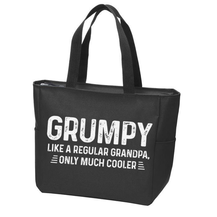 Grumpy Definition Tee Like A Regular Grandpa Only Cooler Zip Tote Bag