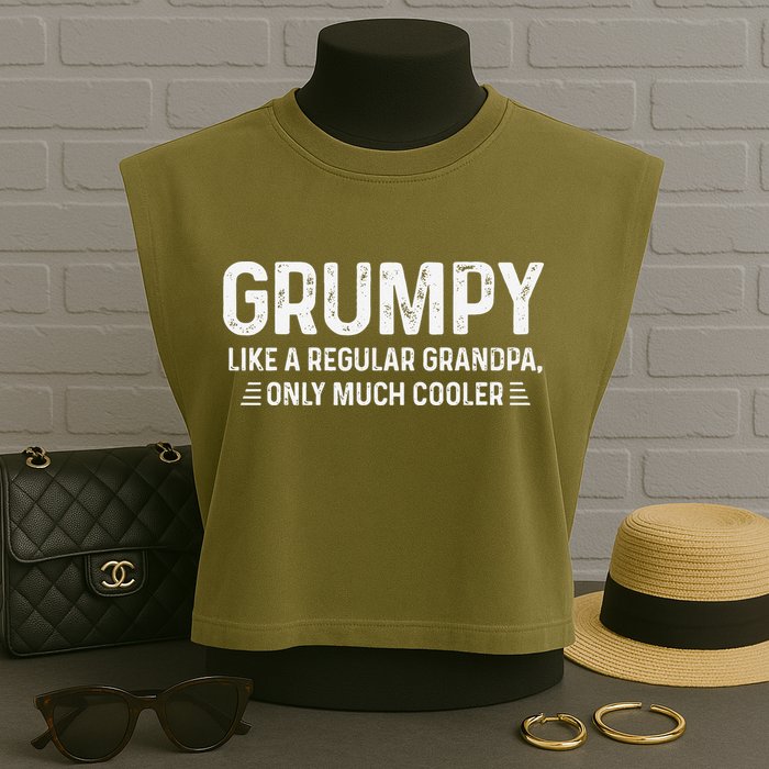 Grumpy Definition Tee Like A Regular Grandpa Only Cooler Garment-Dyed Women's Muscle Tee