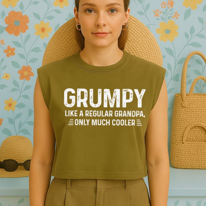Grumpy Definition Tee Like A Regular Grandpa Only Cooler Garment-Dyed Women's Muscle Tee