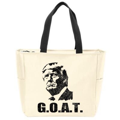 Goat Donald Trump 2024 Election Patriotic Political Humor Zip Tote Bag