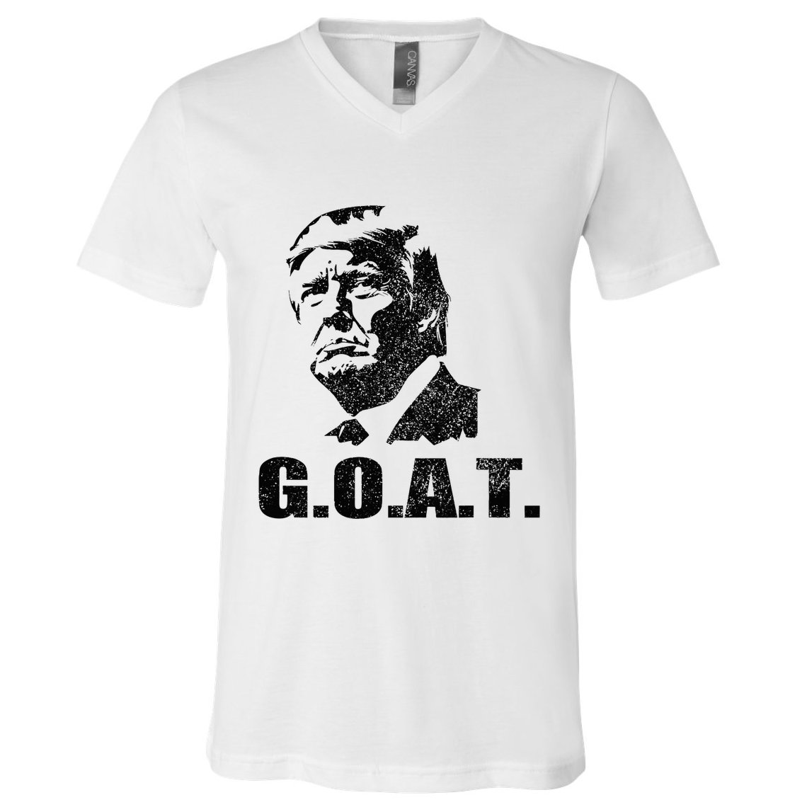 Goat Donald Trump 2024 Election Patriotic Political Humor V-Neck T-Shirt