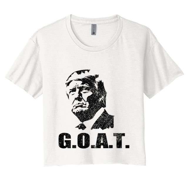 Goat Donald Trump 2024 Election Patriotic Political Humor Crop Top