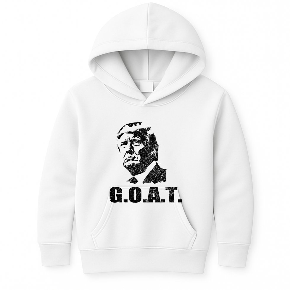 Goat Donald Trump 2024 Election Patriotic Political Humor Kids Hoodie