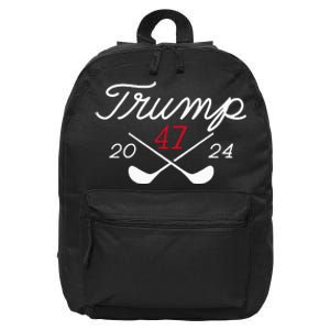 Golf Donald Trump 47 2024 16 in Basic Backpack