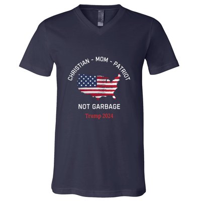 Garbage Donald Trump Maga Republican Mom Christian Patriot V-Neck T-Shirt