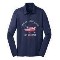 Garbage Donald Trump Maga Republican Mom Christian Patriot Silk Touch Performance Long Sleeve Polo