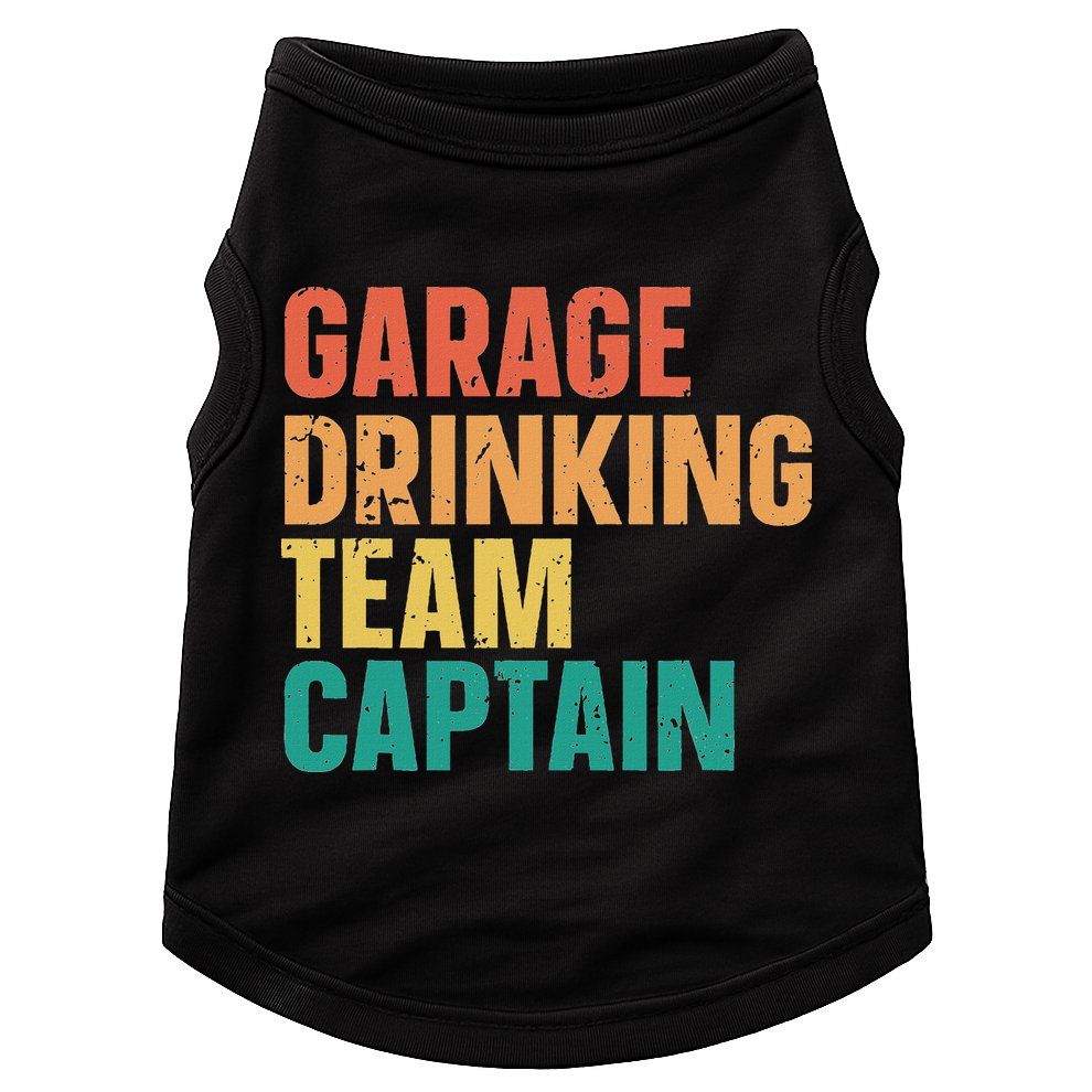 Garage Drinking Team Captain Retro Vintage Doggie Tank