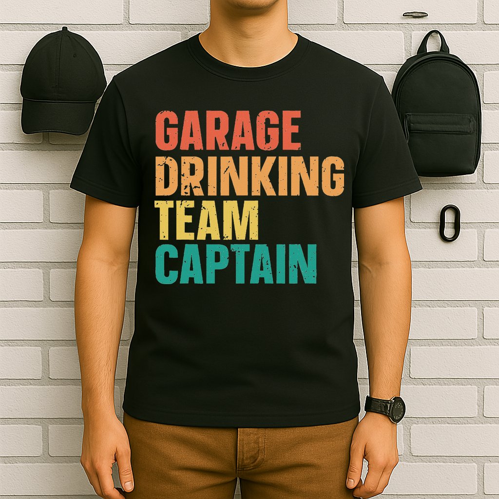 Garage Drinking Team Captain Retro Vintage T-Shirt