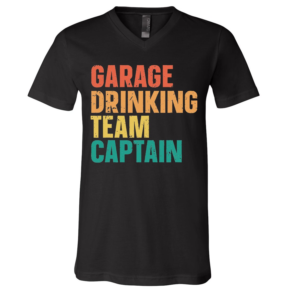 Garage Drinking Team Captain Retro Vintage V-Neck T-Shirt