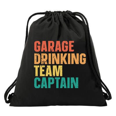 Garage Drinking Team Captain Retro Vintage Drawstring Bag