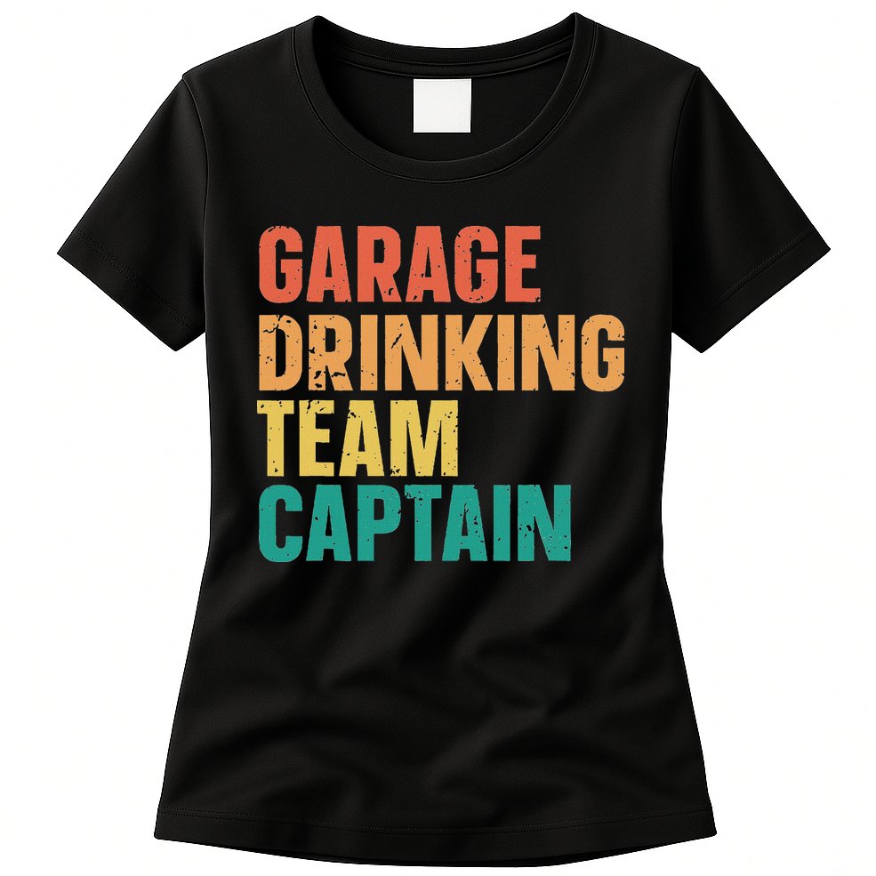 Garage Drinking Team Captain Retro Vintage Womens T-Shirt