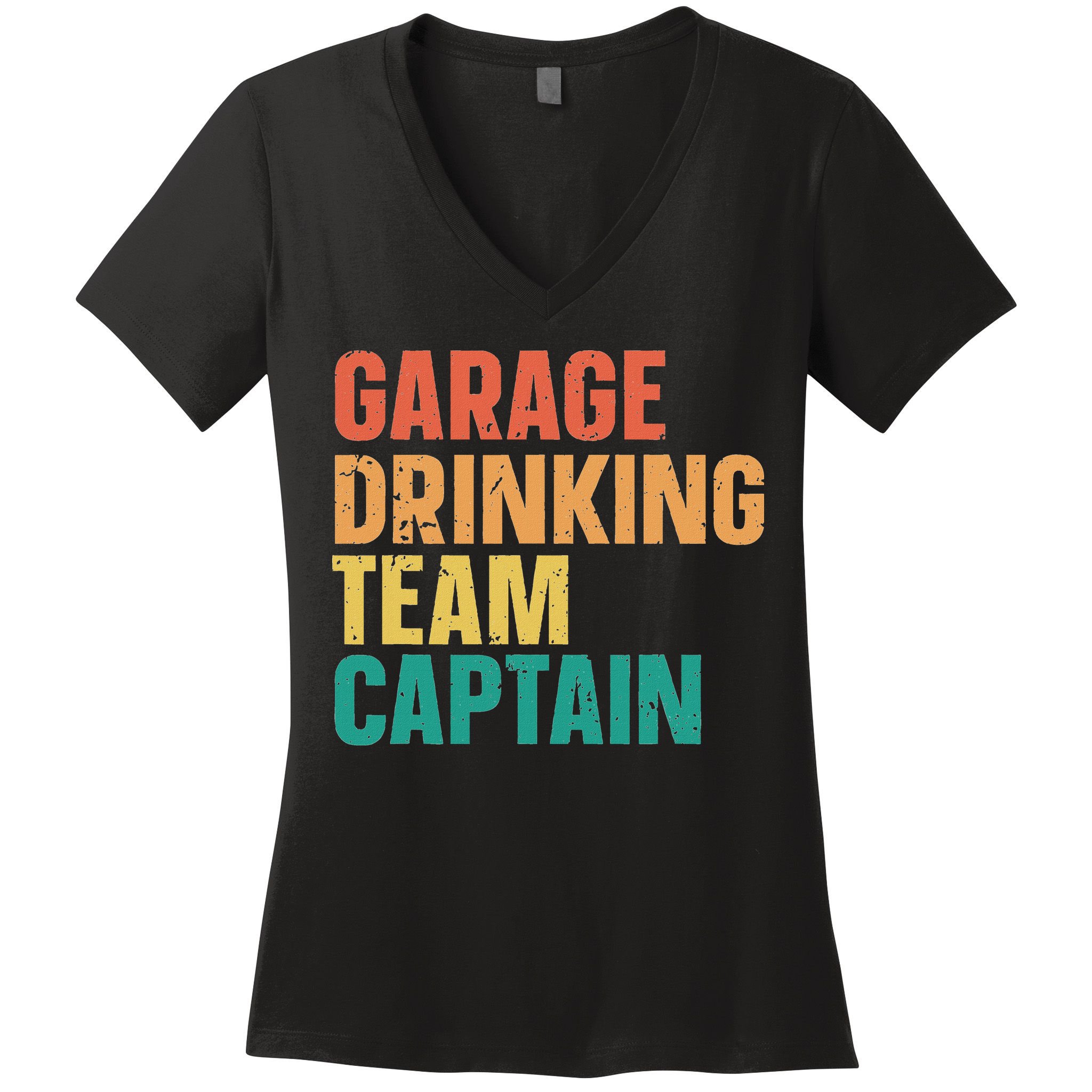 Garage Drinking Team Captain Retro Vintage Women's V-Neck T-Shirt
