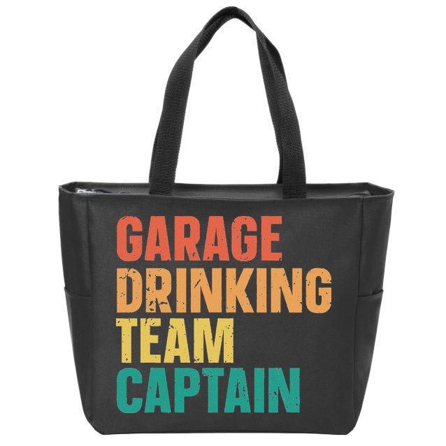 Garage Drinking Team Captain Retro Vintage Zip Tote Bag