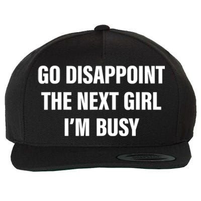 Go Disappoint The Next Girl IM Busy Funny Sarcastic Saying Wool Snapback Cap