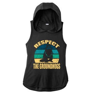 Groundhog DayRespect The Groundhog Ladies PosiCharge Tri-Blend Wicking Draft Hoodie Tank