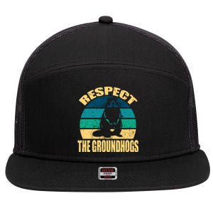 Groundhog DayRespect The Groundhog 7 Panel Mesh Trucker Snapback Hat