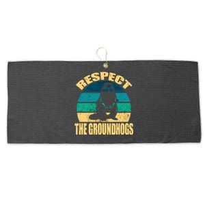 Groundhog DayRespect The Groundhog Large Microfiber Waffle Golf Towel